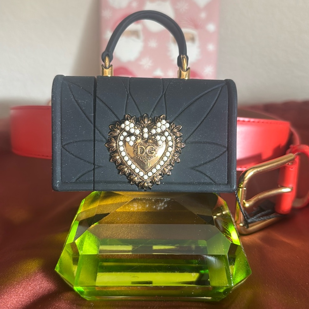 Dolce & Gabbana Belt with Devotion Heart Micro Bag